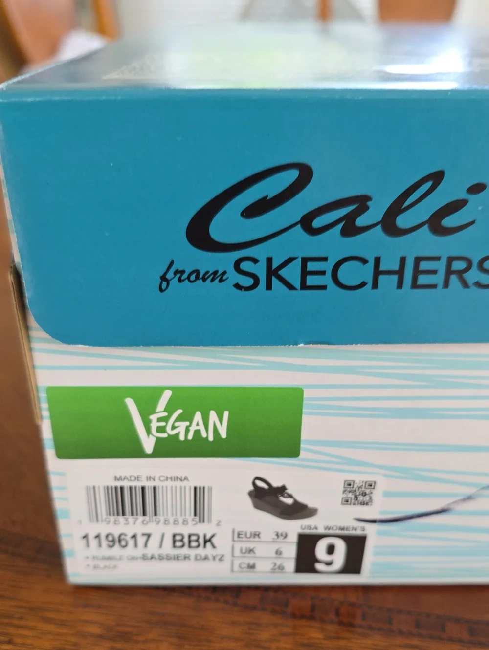 Skechers Cali Rumble on Sassier Dayz Wedge Sandal Black Women’s Size 9 - NEW